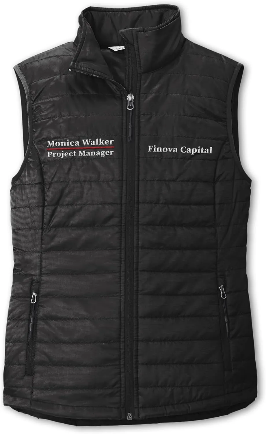 TEEAMORE Custom Embroidered Winter Vest for Women Add Your Text Personalized Embroidery Packable Puffer Sleeveless Puffy Vest