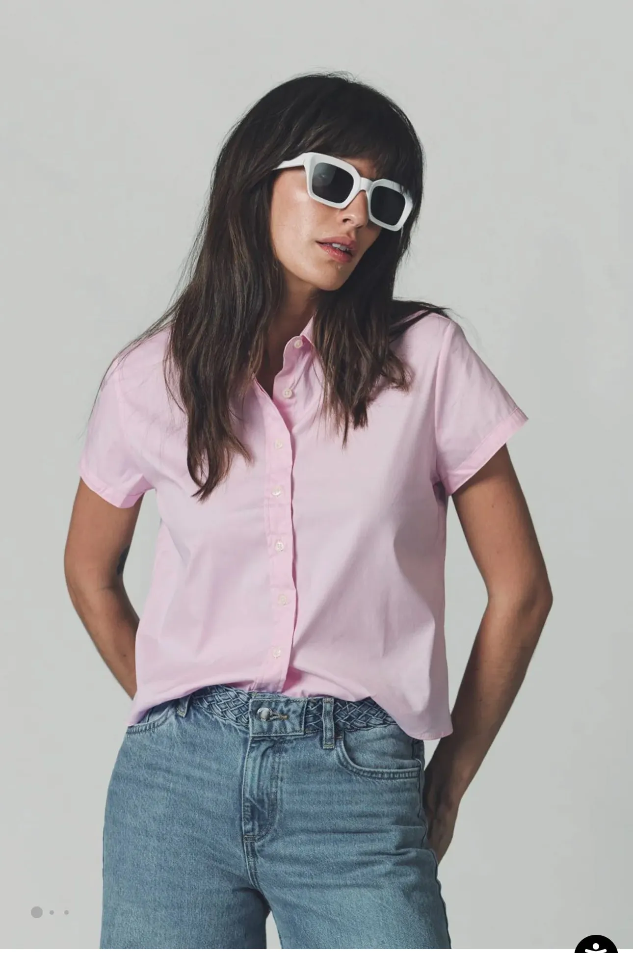 THE BOXY SHORT SLEEVE CROPPED SHIRT