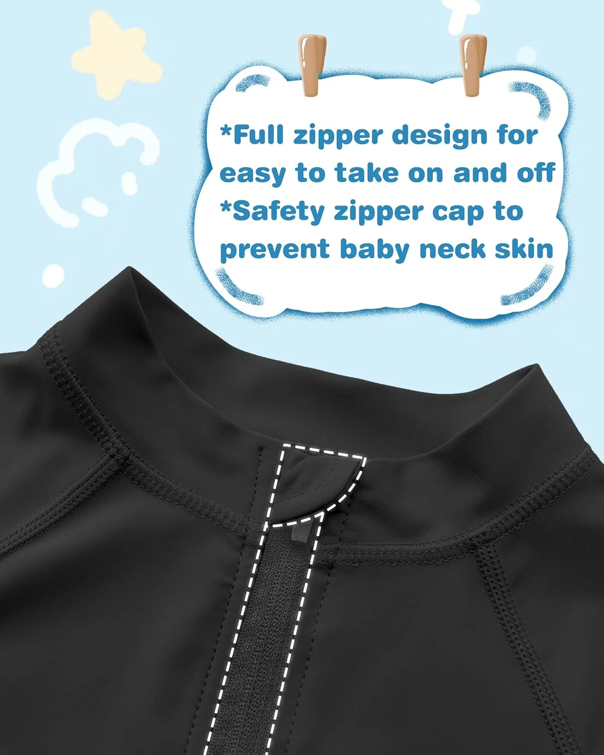 Toddlers Full Zip Up UV Rash Guard SPF Swim Shirts - Baby Boys Girls Long Sleeve Sun Protection Shirts Quick Dry UPF50 