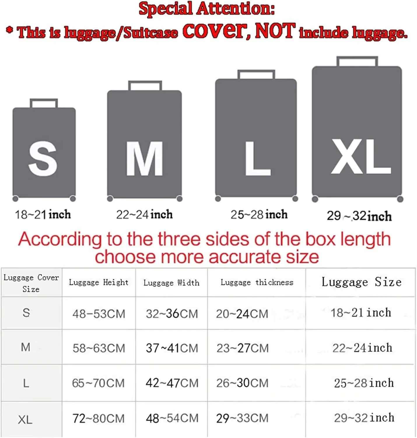 TODIYADDU Black Cute Ghost Elastic Luggage Protective Covers for 18-21 inch Trolley Suitcase Protect Dust Bag Case Child Cartoon Travel Accessories Anti-Scratch Luggage Outerwear Halloween Gifts, S