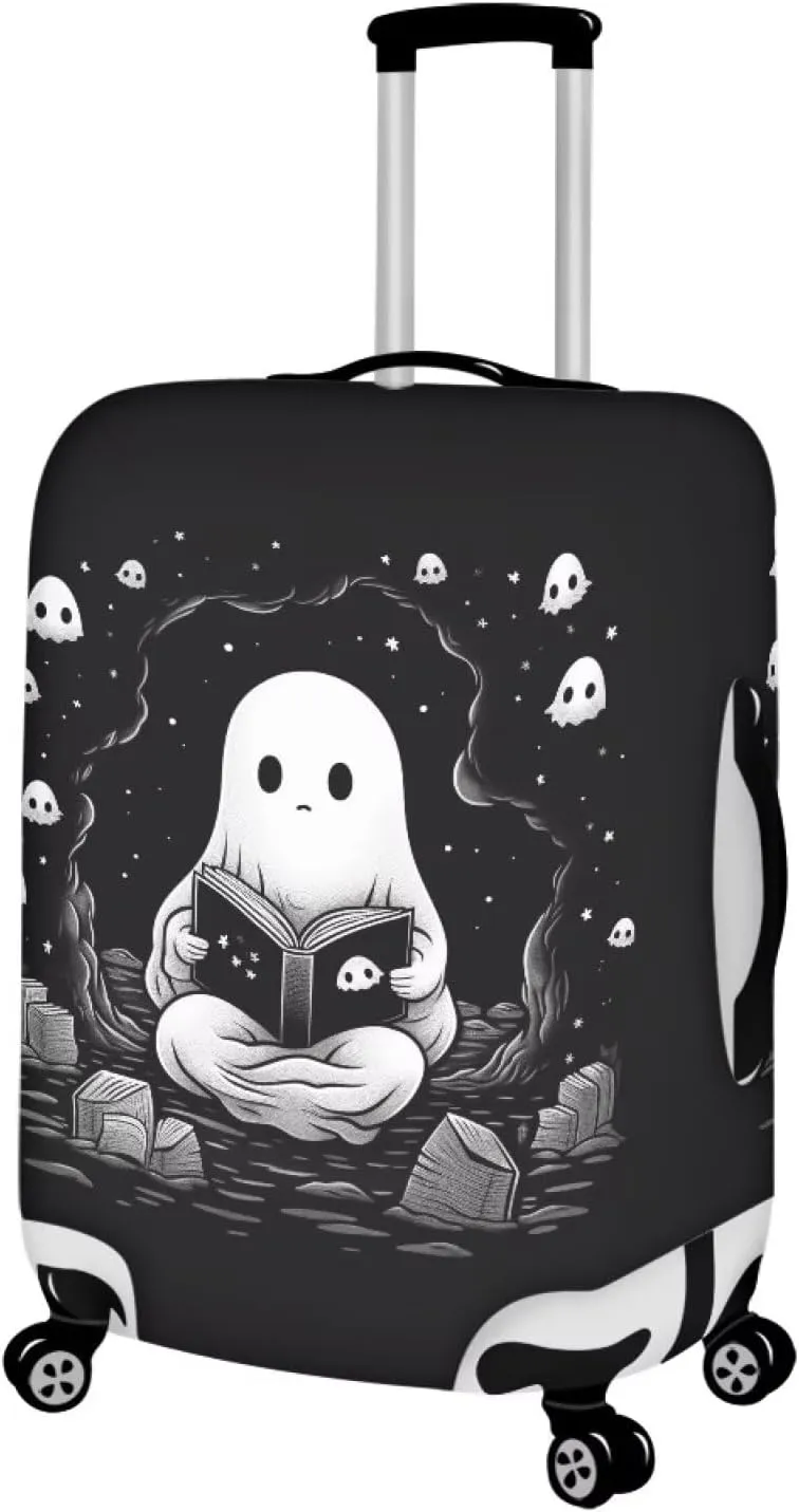 TODIYADDU Black Cute Ghost Elastic Luggage Protective Covers for 18-21 inch Trolley Suitcase Protect Dust Bag Case Child Cartoon Travel Accessories Anti-Scratch Luggage Outerwear Halloween Gifts, S
