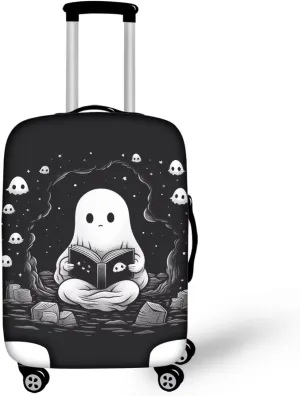 TODIYADDU Black Cute Ghost Elastic Luggage Protective Covers for 18-21 inch Trolley Suitcase Protect Dust Bag Case Child Cartoon Travel Accessories Anti-Scratch Luggage Outerwear Halloween Gifts, S