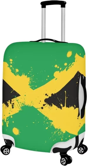 TODIYADDU Jamaica Flag Elastic Luggage Protective Covers for 25 inch Trolley Suitcase Protect Dust Bag Case Child Cartoon Travel Accessories Anti-Scratch Luggage Outerwear, L Size