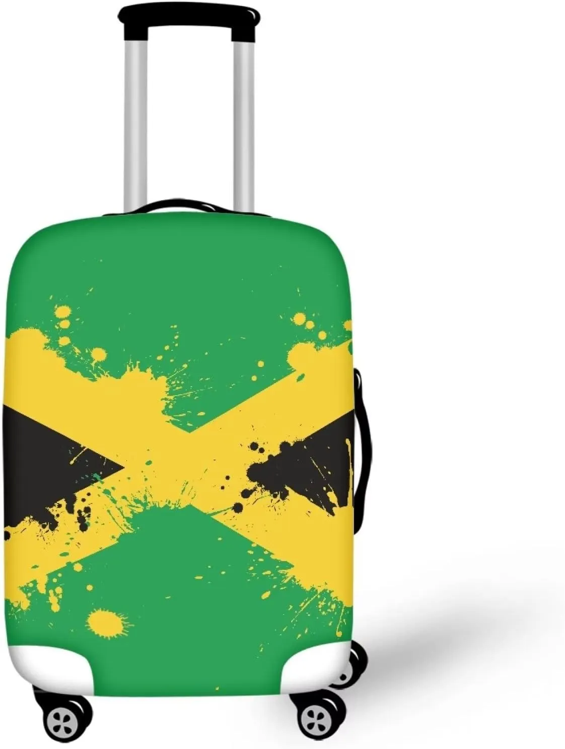 TODIYADDU Jamaica Flag Elastic Luggage Protective Covers for 25 inch Trolley Suitcase Protect Dust Bag Case Child Cartoon Travel Accessories Anti-Scratch Luggage Outerwear, L Size