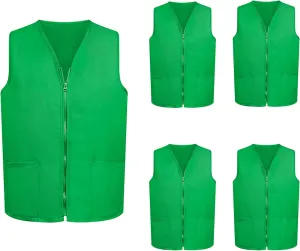 TopTie 5 Pack Volunteer Vest Waiter Bartender Work Uniform, Supermarket Clerk Workwear