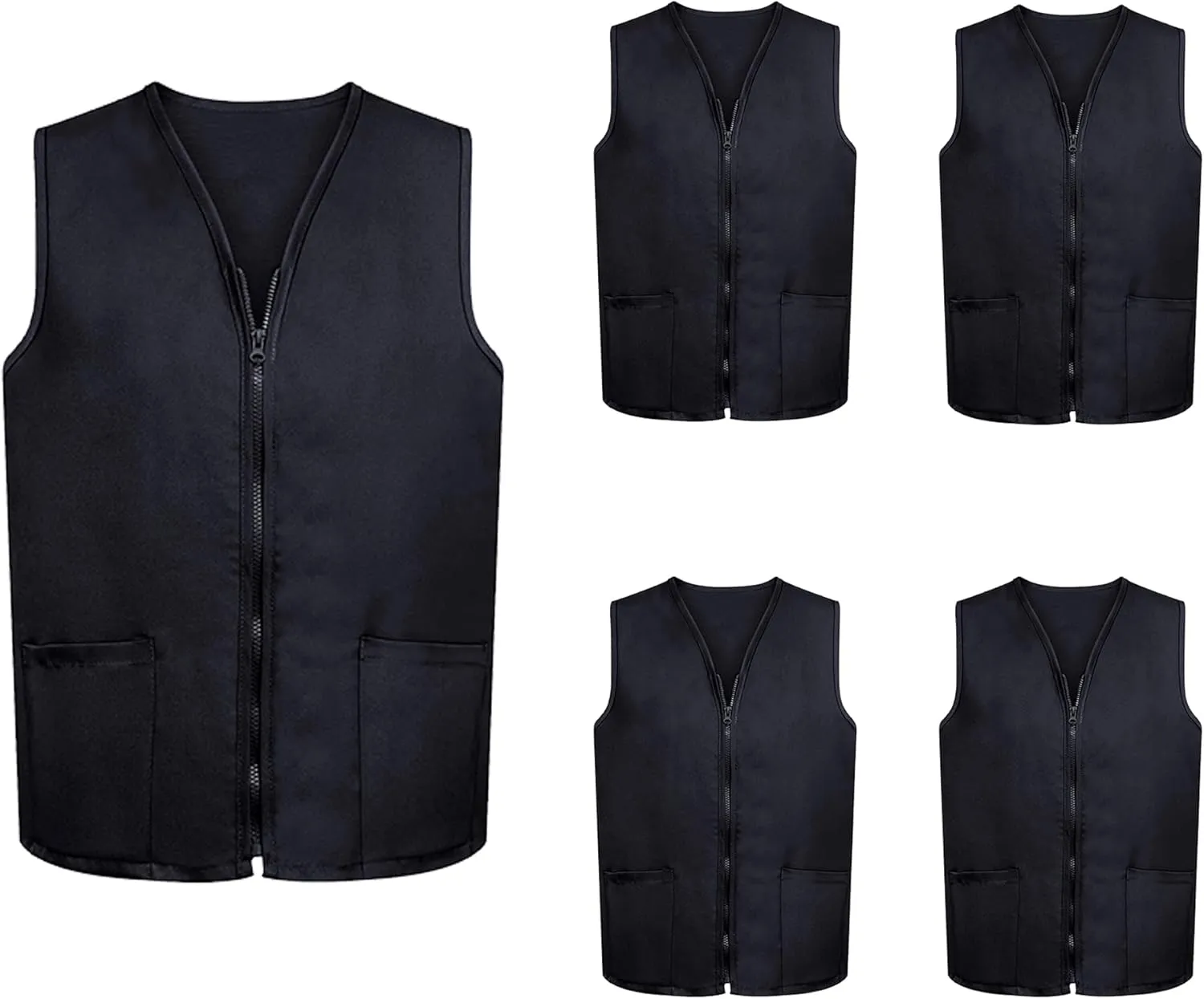 TopTie 5 Pack Volunteer Vest Waiter Bartender Work Uniform, Supermarket Clerk Workwear