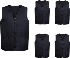 TopTie 5 Pack Volunteer Vest Waiter Bartender Work Uniform, Supermarket Clerk Workwear