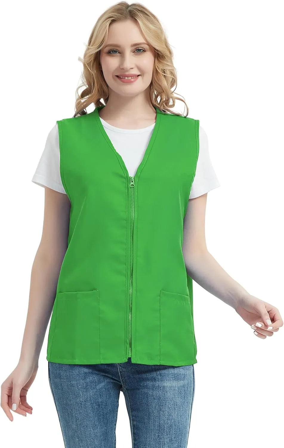 TopTie 5 Pack Volunteer Vest Waiter Bartender Work Uniform, Supermarket Clerk Workwear