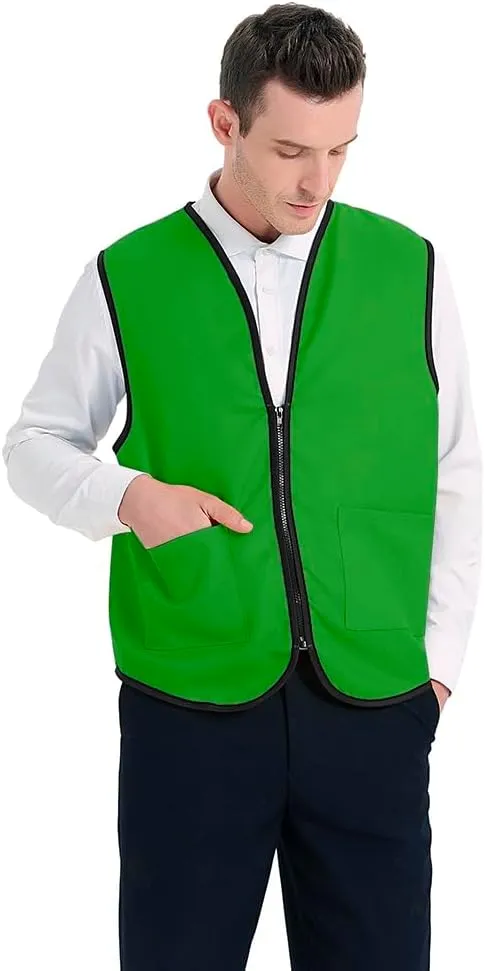 TopTie Supermarket Apron Zipper Vest For Clerk Uniform Vest 5 Packs