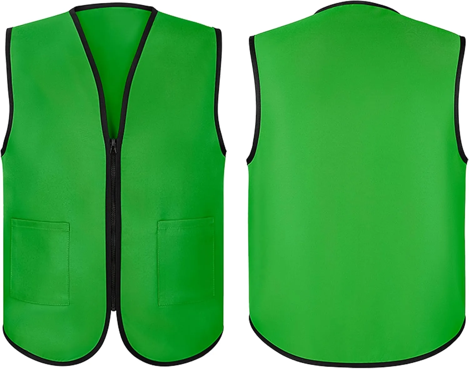 TopTie Supermarket Apron Zipper Vest For Clerk Uniform Vest 5 Packs