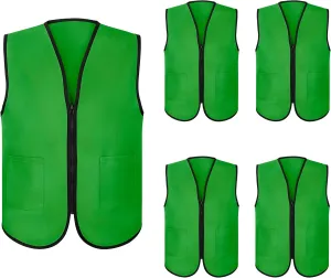 TopTie Supermarket Apron Zipper Vest For Clerk Uniform Vest 5 Packs