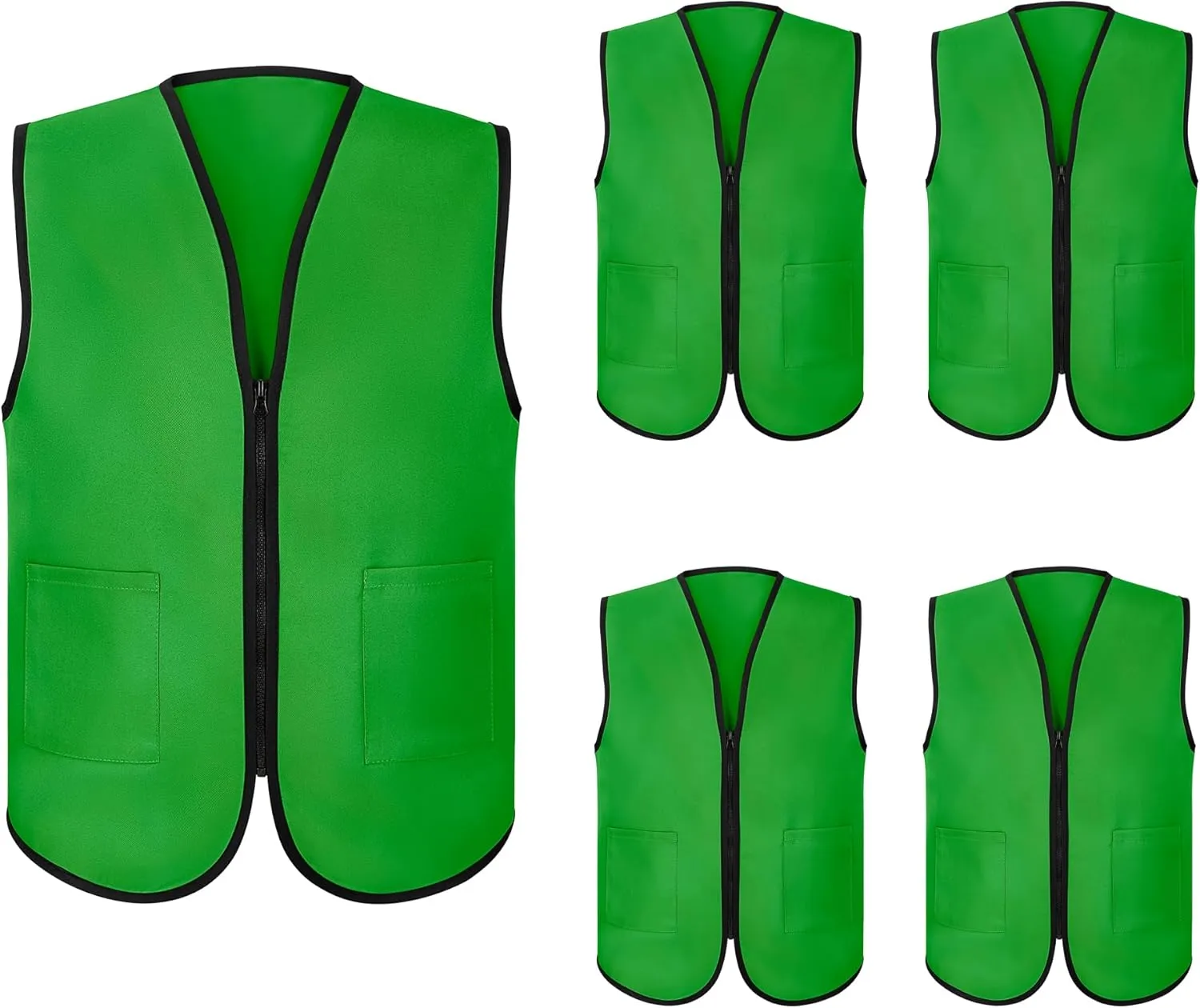 TopTie Supermarket Apron Zipper Vest For Clerk Uniform Vest 5 Packs