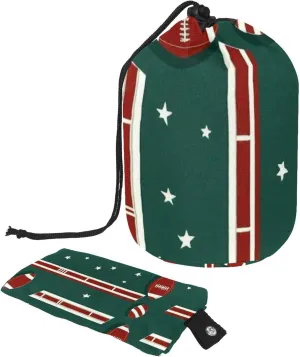 Travel Cosmetic Bags bucket Makeup Bag, American Football Green Stripe 62 Women Portable Foldable Cases, Multifunctional Toiletry Bucket Bags Round Organizer Storage