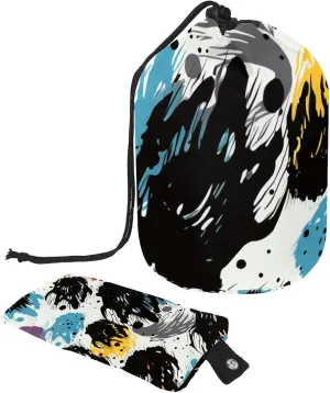 Travel Cosmetic Bags bucket Makeup Bag, Art Graffiti Paw Print Women Portable Foldable Cases, Multifunctional Toiletry Bucket Bags Round Organizer Storage