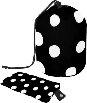 Travel Cosmetic Bags bucket Makeup Bag, Little Black White Polka Dots 38 Women Portable Foldable Cases, Multifunctional Toiletry Bucket Bags Round Organizer Storage