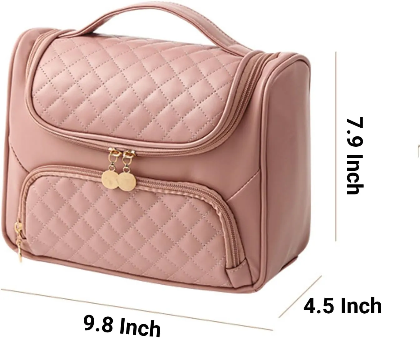 Travel Toiletry Bag, Waterproof Cosmetic Bag with Hanging Hook, Large Capacity Toiletries Bag, Makeup Bag for Traveling, Cosmetic Organizer Case for Women (Black)