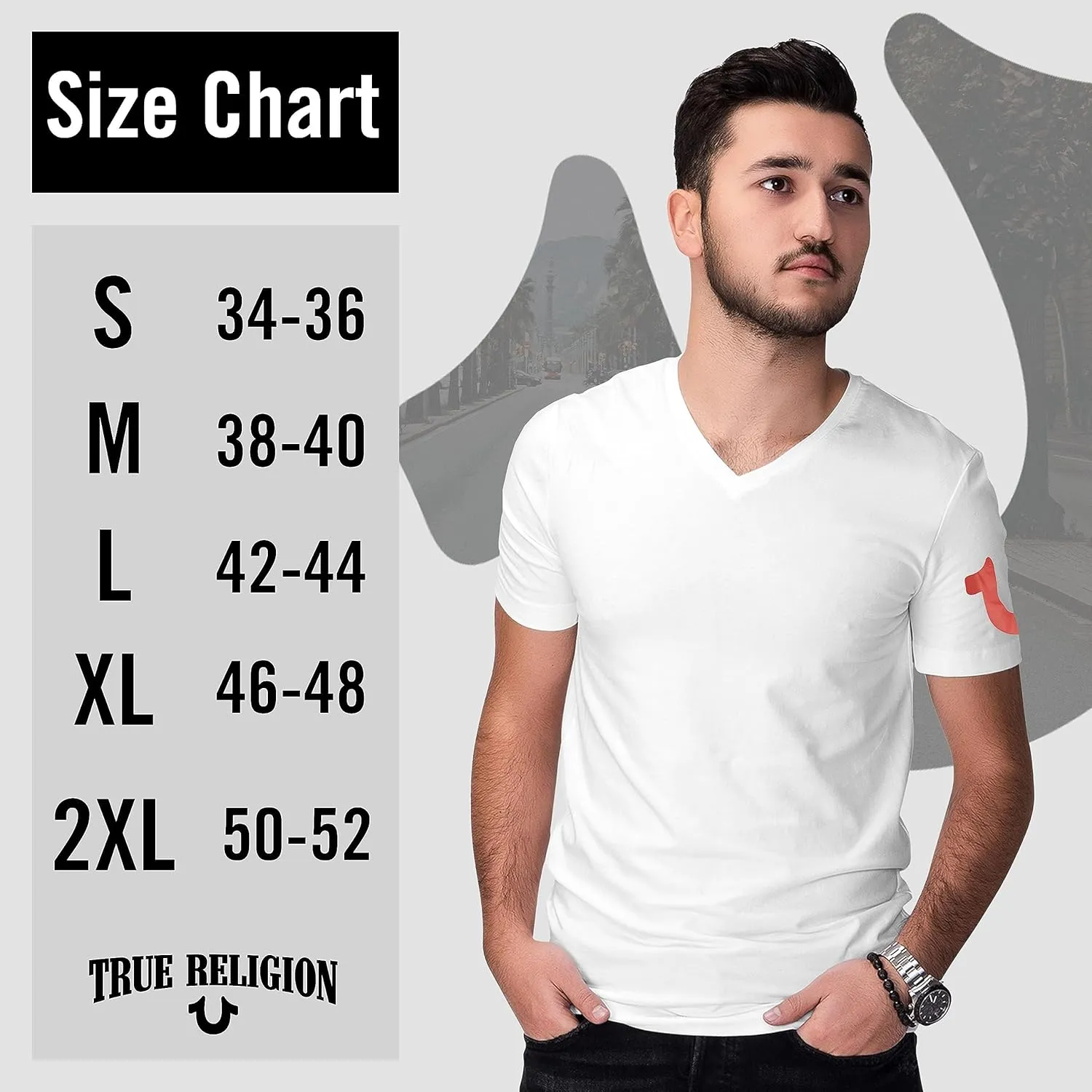 True Religion Mens Undershirts 4 Pack Mens Lightweight Mens Undershirt, 100% Cotton