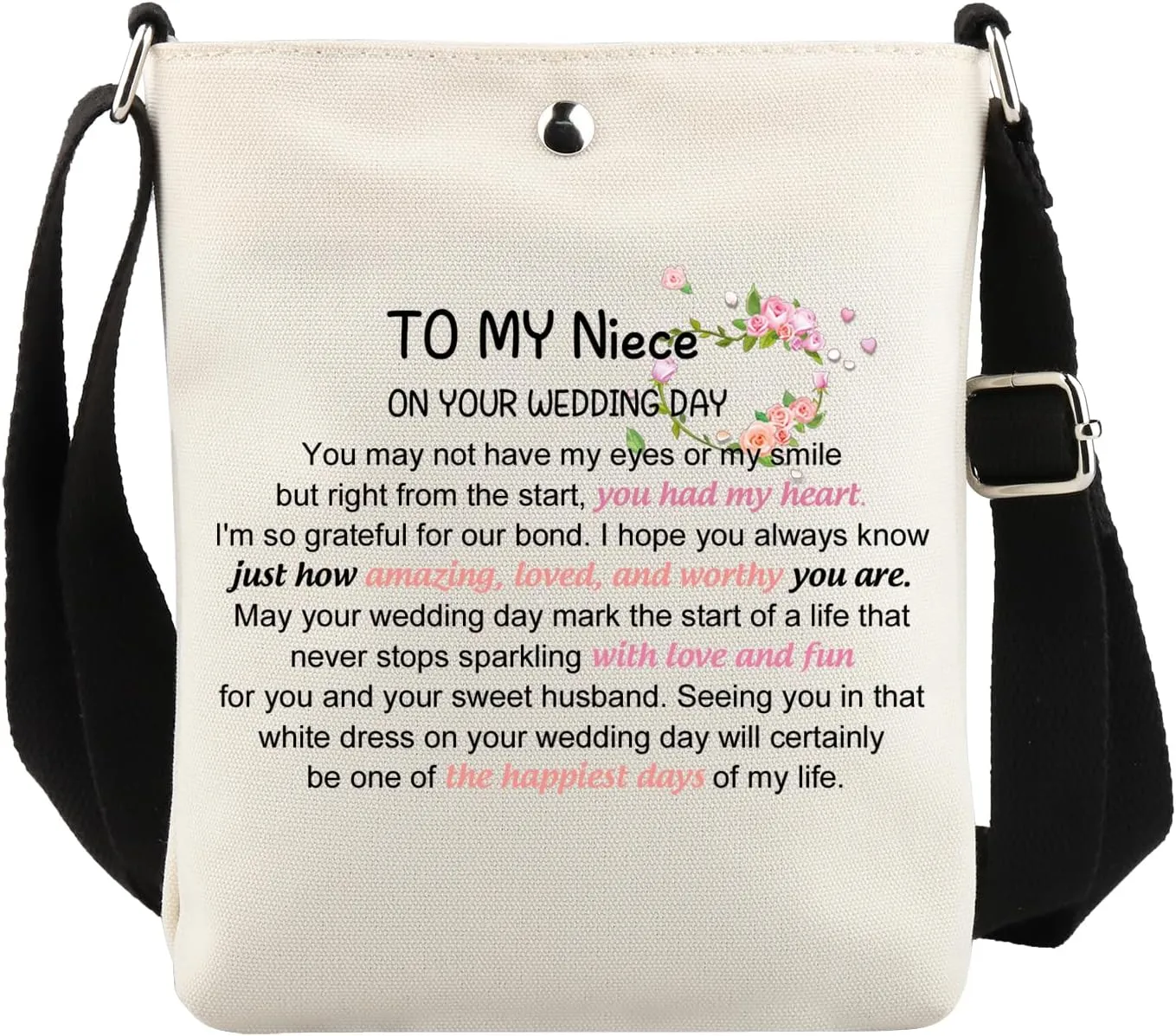 VAMSII Niece Wedding Gift Cosmetic Bag for Bride on Her Wedding Day