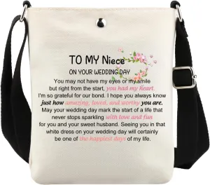 VAMSII Niece Wedding Gift Cosmetic Bag for Bride on Her Wedding Day