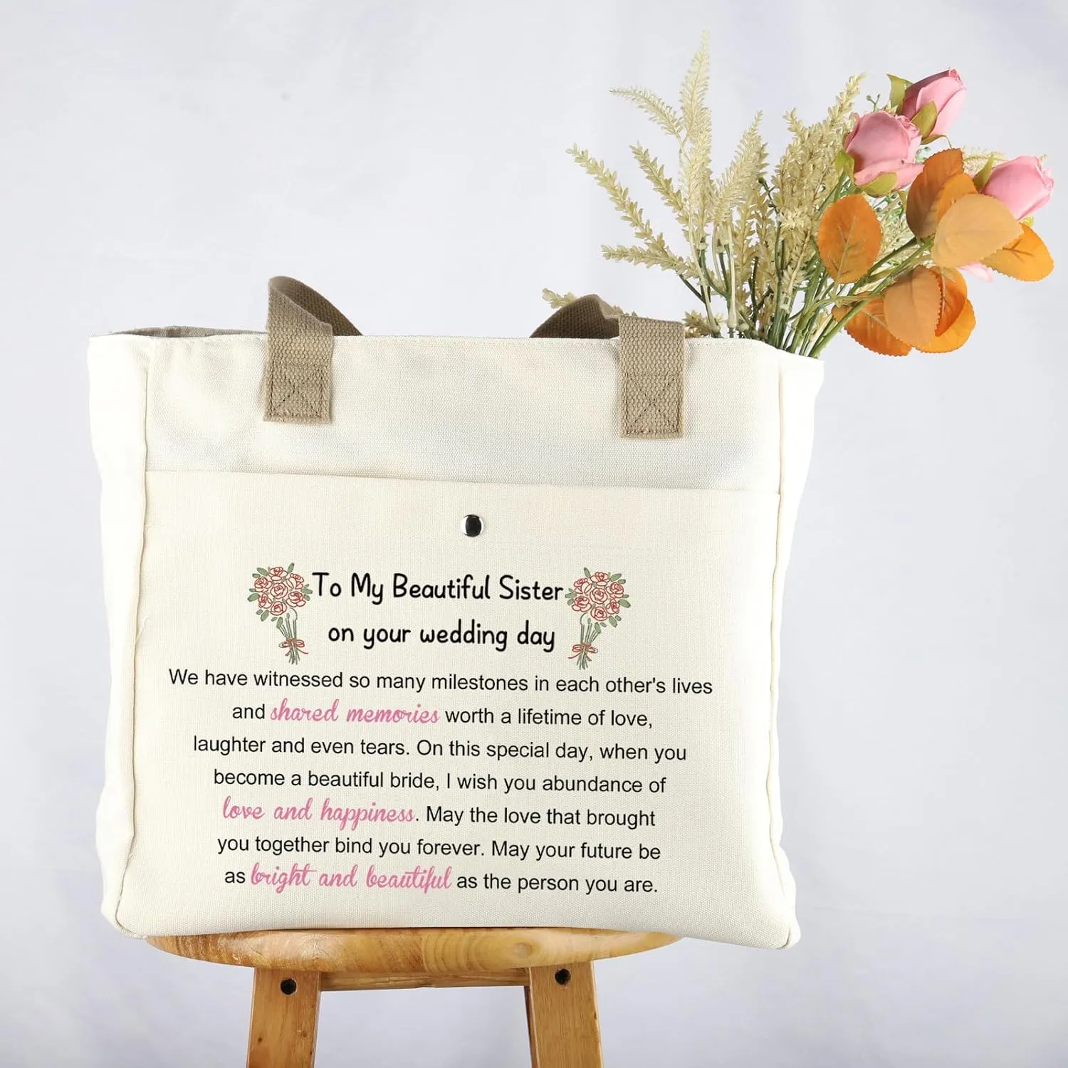 VAMSII Sister Wedding Makeup Bag - Bride Gift for Wedding Day & Bridal Shower