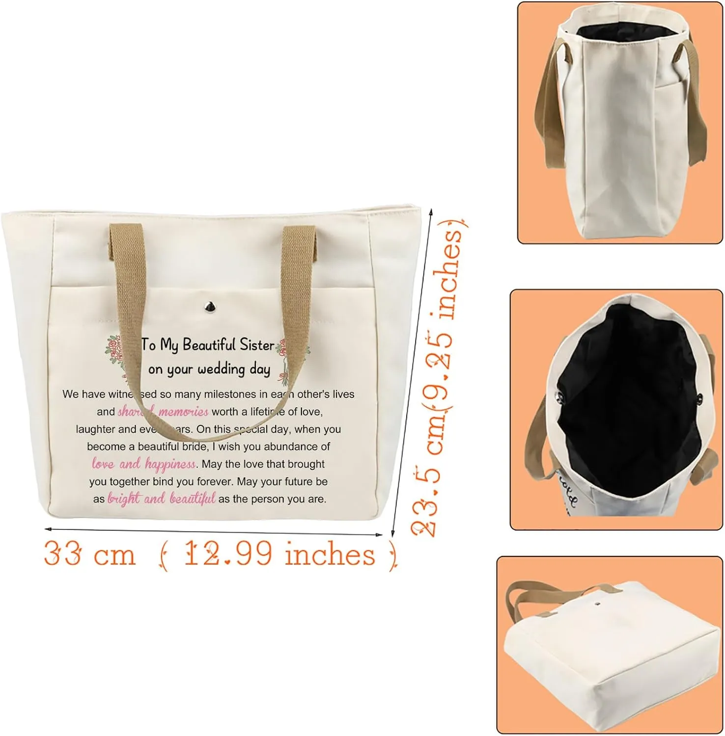 VAMSII Sister Wedding Makeup Bag - Bride Gift for Wedding Day & Bridal Shower