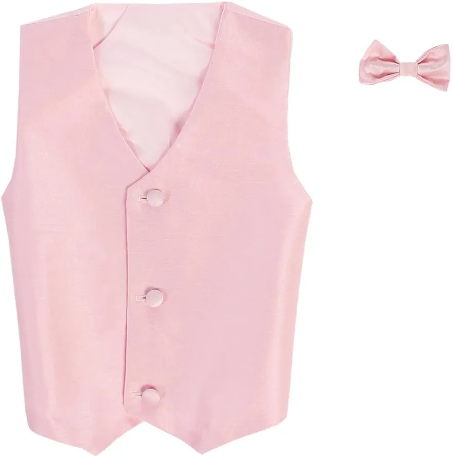 Vest and Clip On Bowtie set - Multiple Colors - Baby Infant Toddler Boys Tween Sizes