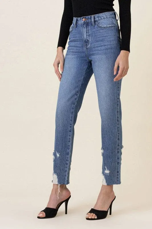 Way To Go High-Waisted Straight Ankle Jeans