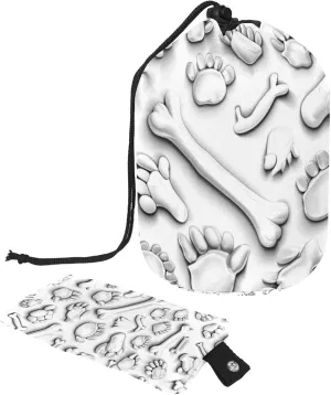 White Bone Print Travel Cosmetic Bags Makeup Bag for Women, Foldable Drawstring Travel Cosmetic Bags, Portable Toiletry Bucket Bag