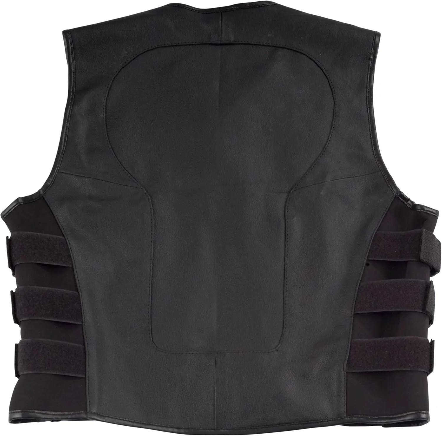 WICKED STOCK Leather Vest Men-Full Black leather Motorcycle Vests for Men - Bulletproof Style Motorcycle Vest- YKK Zippers