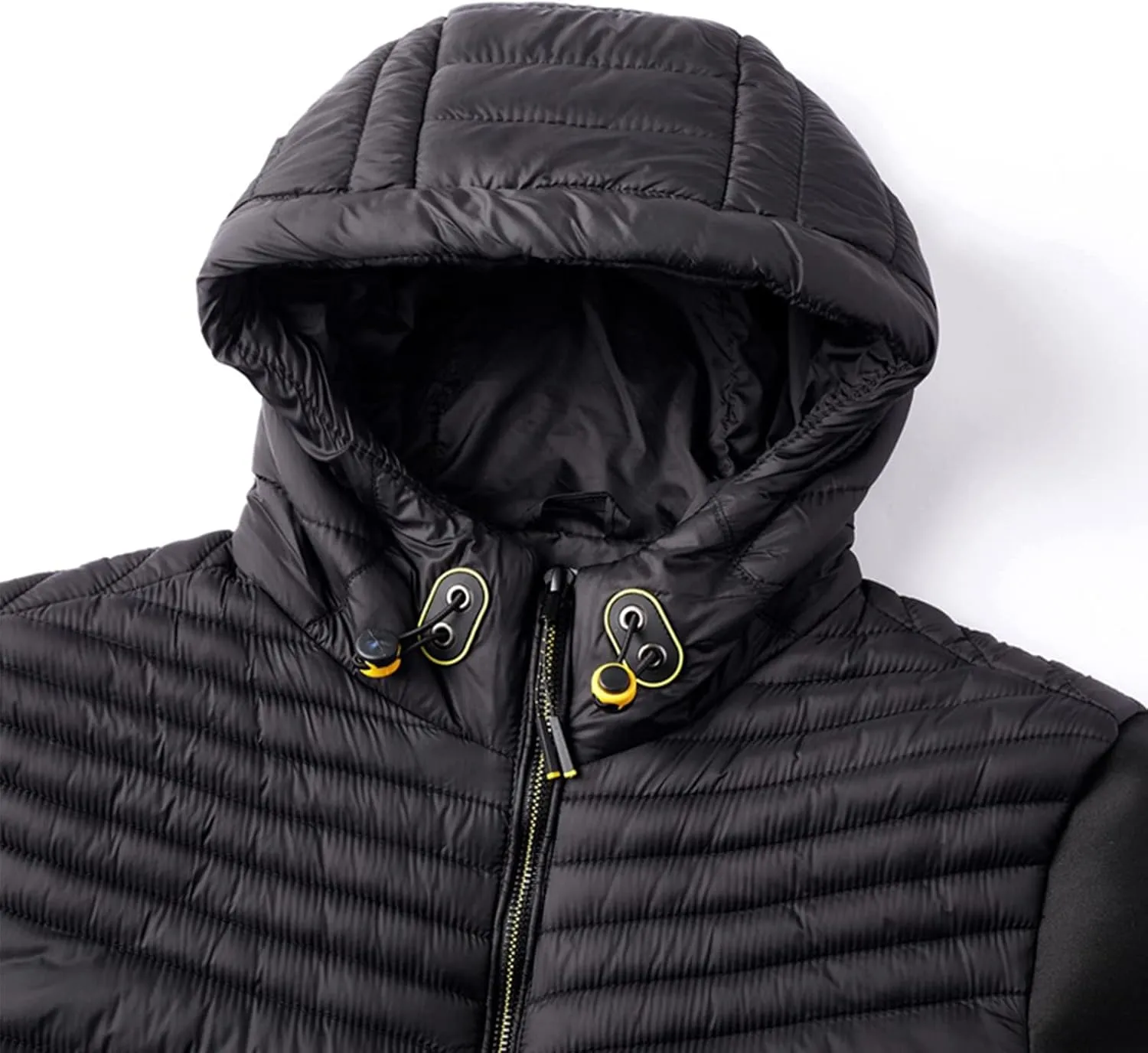 Winter Men's Casual Cotton Down Padded Jacket Print Warm Coat Portable Lightweight Packable Hooded Clothing
