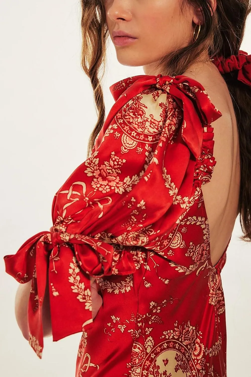 Woman Floral Puff Sleeve Maxi Dress Square Neck Ruffle Flowy Long Dresses Boho Tiered A Line Summer Sundress