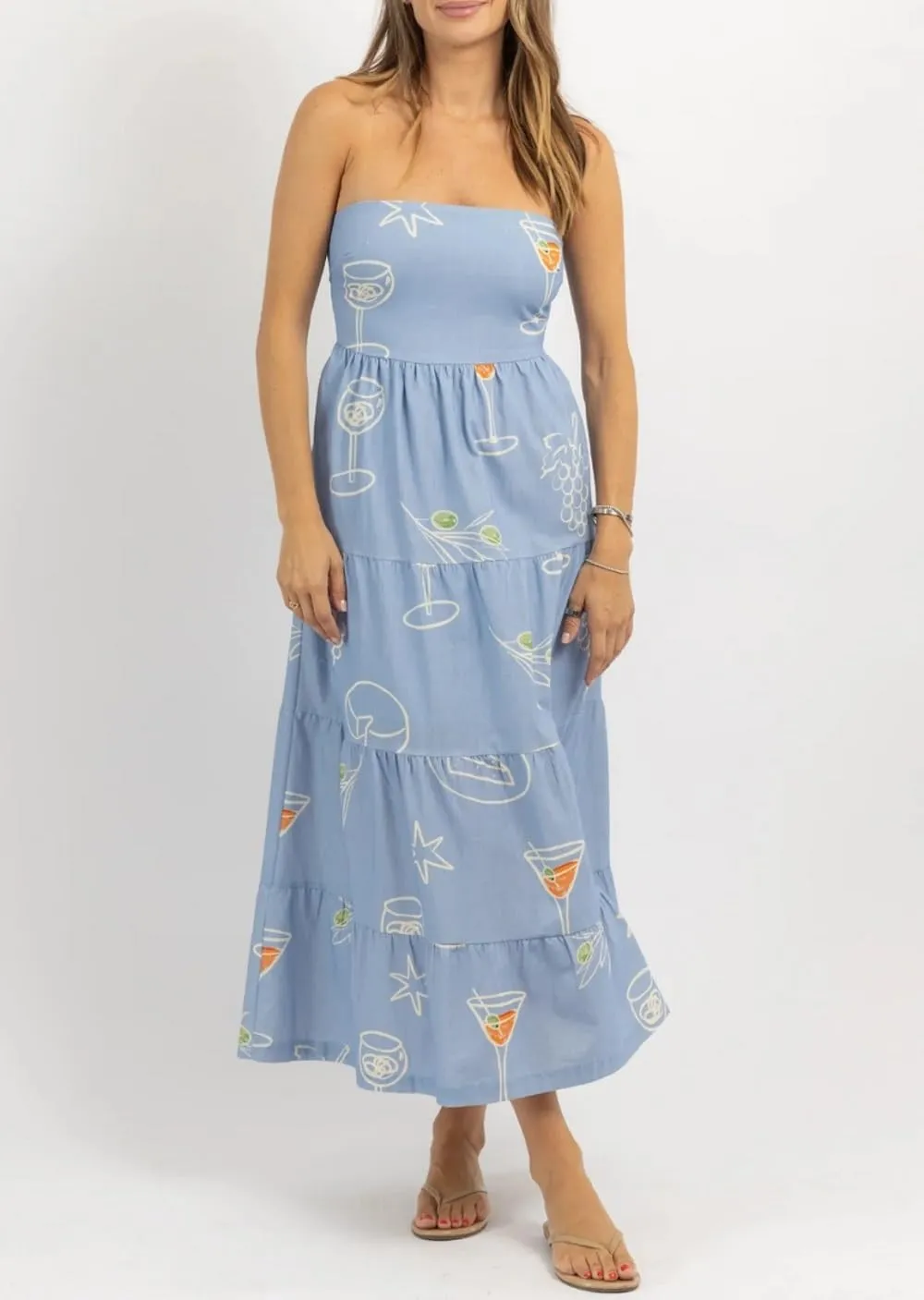 Women Floral Print Maxi Tube Dress Strapless Flowy Long Bandeau Dress Y2K Open Back Sundress Summer Beachwear