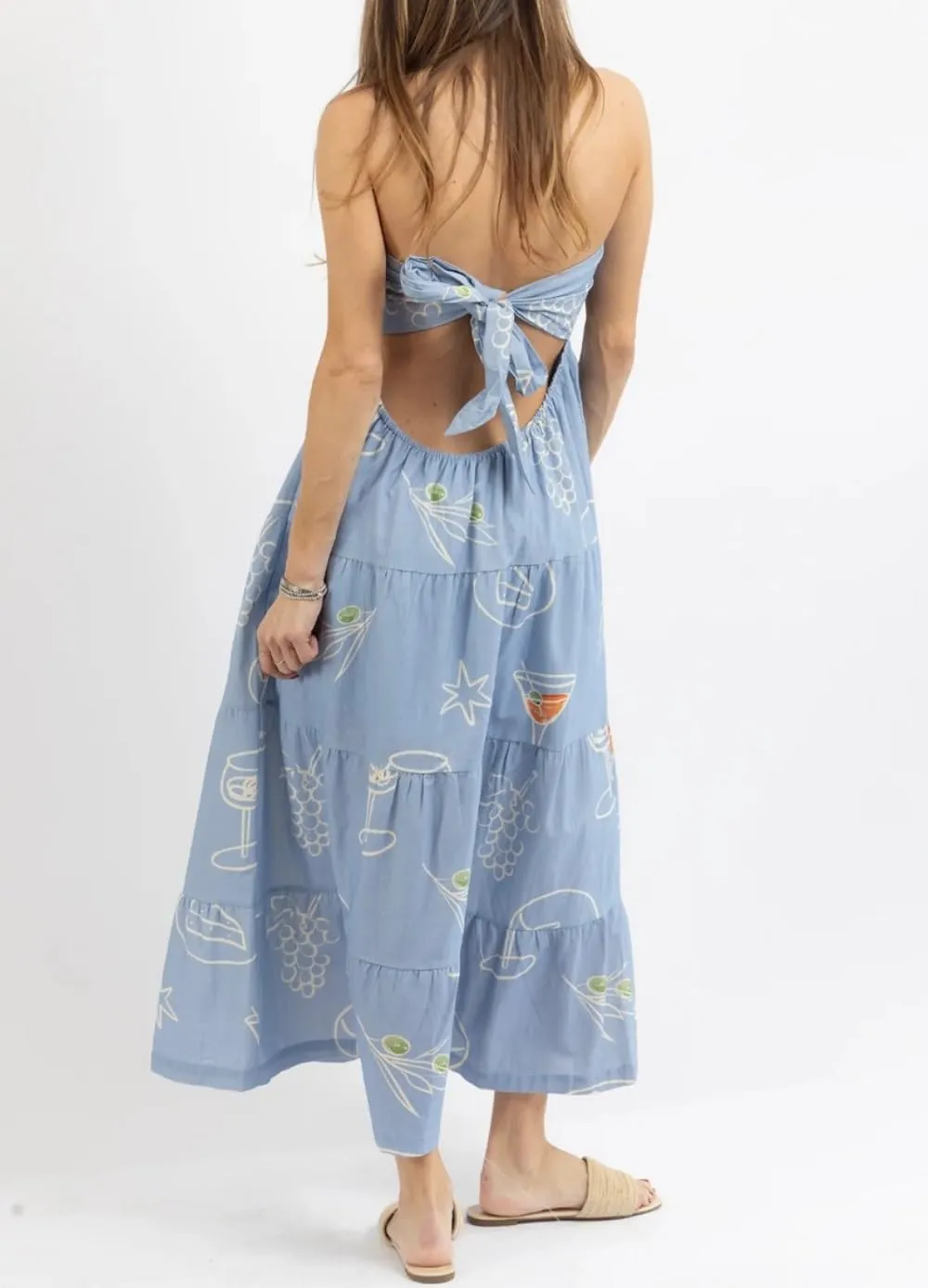 Women Floral Print Maxi Tube Dress Strapless Flowy Long Bandeau Dress Y2K Open Back Sundress Summer Beachwear