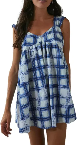 Women Ruffle Trim Babydoll Mini Dress Cute Bow Tie Flowy Sundress Loose Sling Dress Floral Going Out Dresses