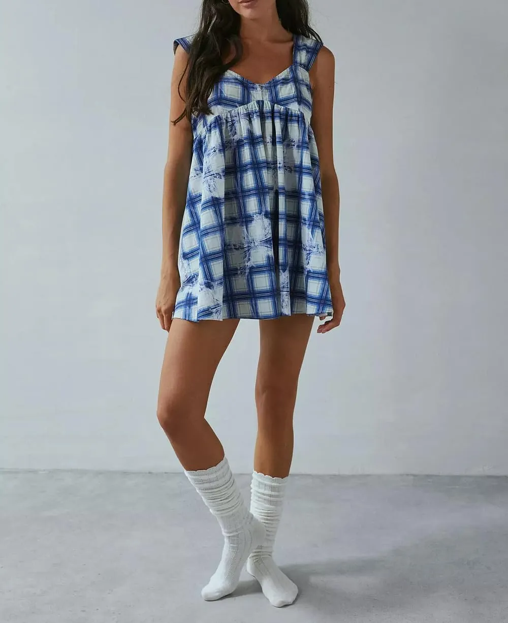 Women Ruffle Trim Babydoll Mini Dress Cute Bow Tie Flowy Sundress Loose Sling Dress Floral Going Out Dresses
