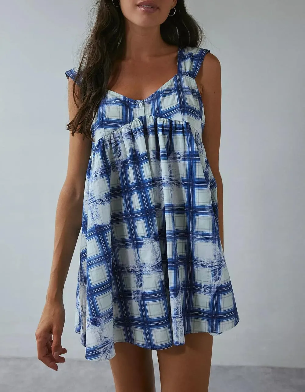 Women Ruffle Trim Babydoll Mini Dress Cute Bow Tie Flowy Sundress Loose Sling Dress Floral Going Out Dresses