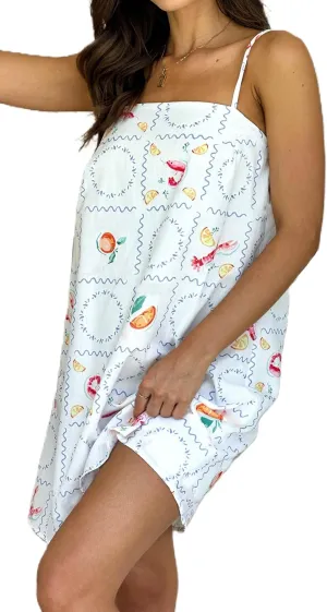 Women Y2K Boho Mini Dress Cute Colorful Spaghetti Strap Short Dress Graffiti Loose Fit Beach Sundress