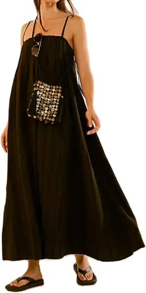 Women Y2K Spaghetti Strap Maxi Dress Boho Flowy Cami Dress Backless Loose Sundress Summer Holiday Beach Dress