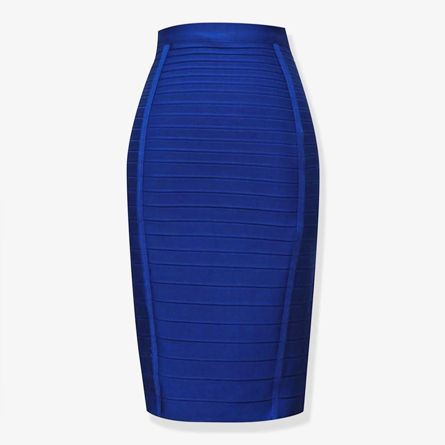 Women's High Waist Elastic Slim Fit Bandage Skirt Solid Color Knee Length Bodycon Pencil Skirt Office Midi Skirt