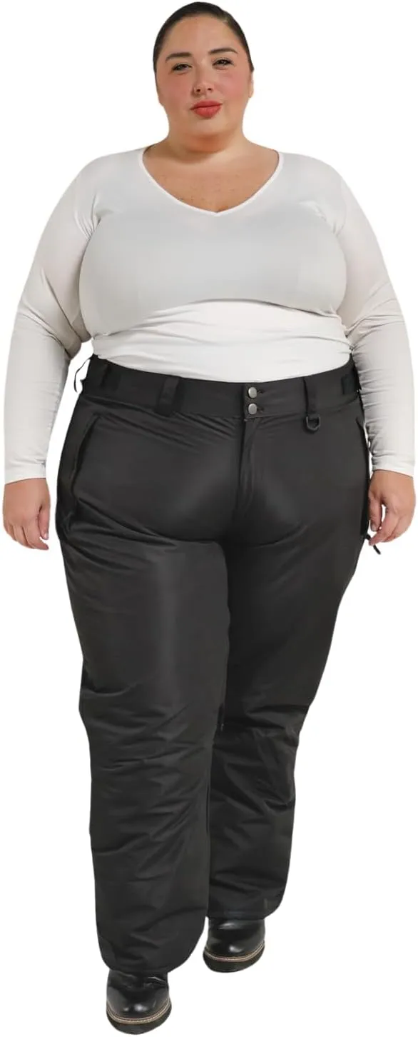 Women's Insulated Plus Size Snow Skiing Pants 1X-6X Short Regular and Tall Waterproof Ski Snowboard