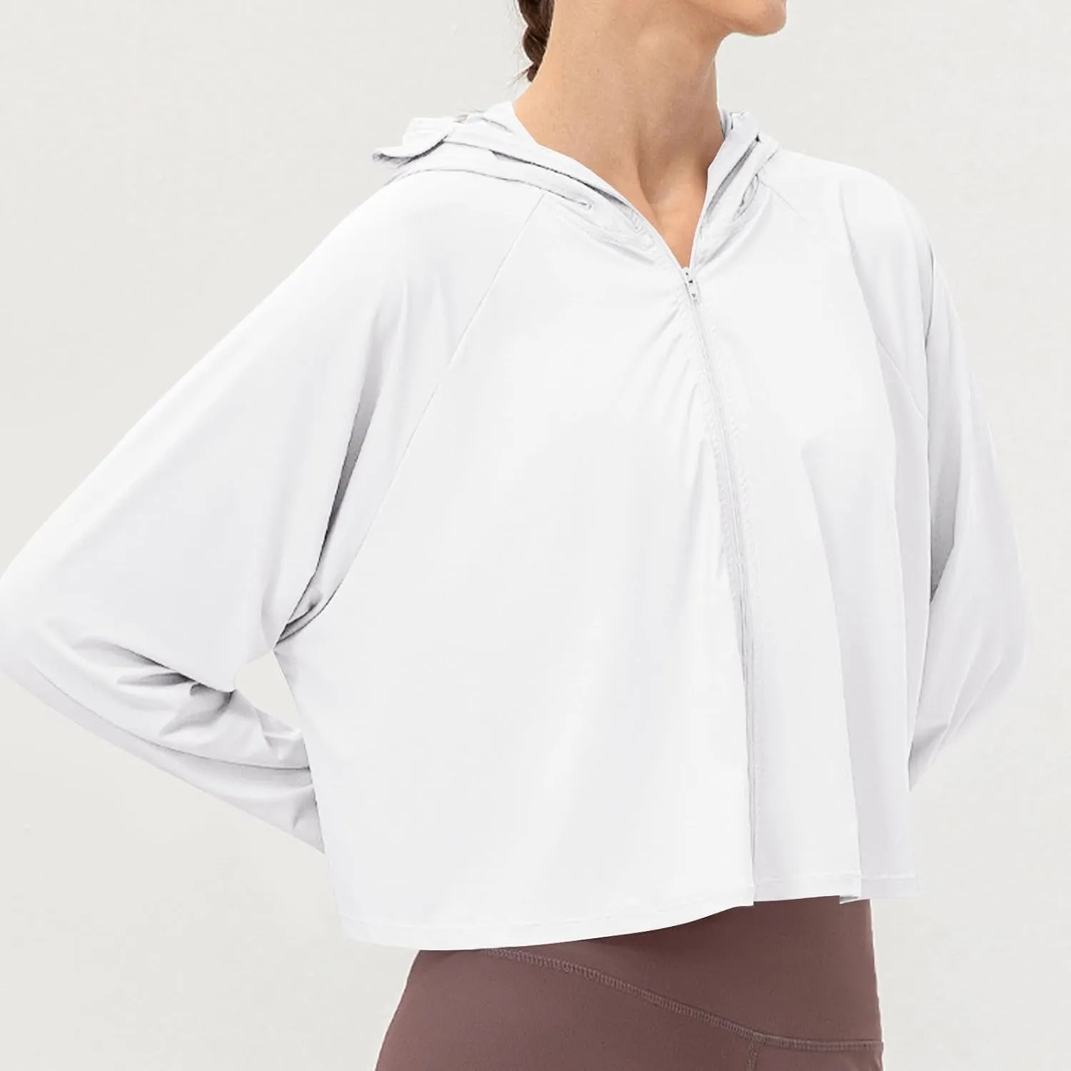 Women's Long Sleeve Running Shirts UPF 50  Quick Dry Athletic Sun T-Shirts Long Sleeve Workout Tops with Hooded