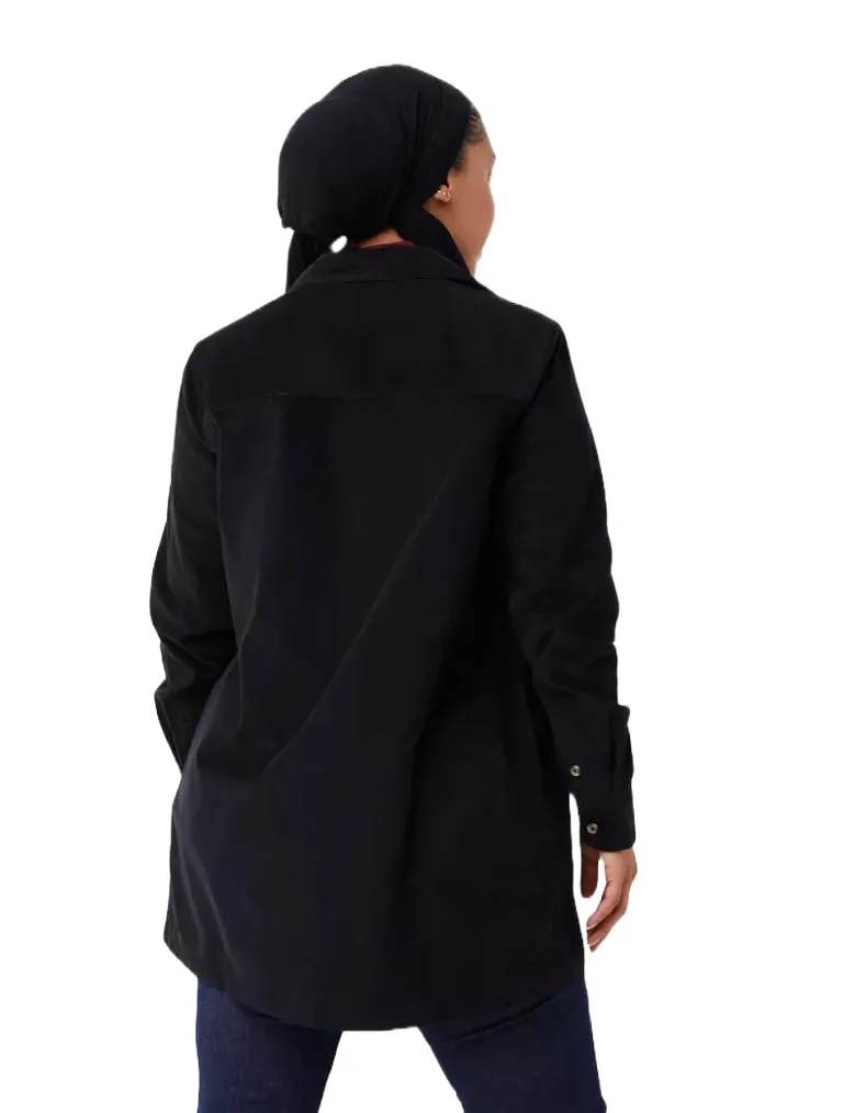Women's Longline Jenny Cord Shirt in Black