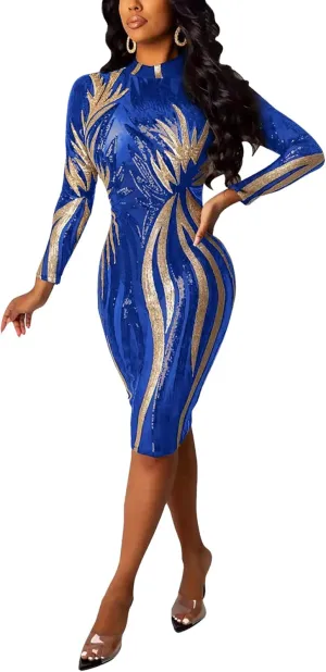 Women's Sexy Elegant Sparkly Rhinestone Sequins Birthday Party Club Night Outfit Prom Dress Evening Gowns