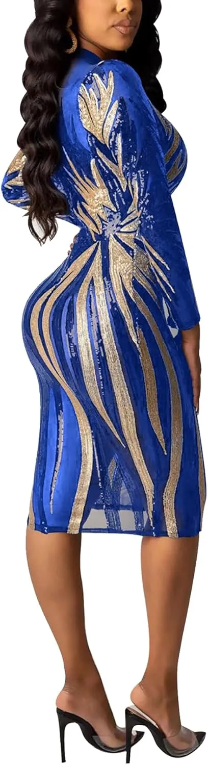 Women's Sexy Elegant Sparkly Rhinestone Sequins Birthday Party Club Night Outfit Prom Dress Evening Gowns