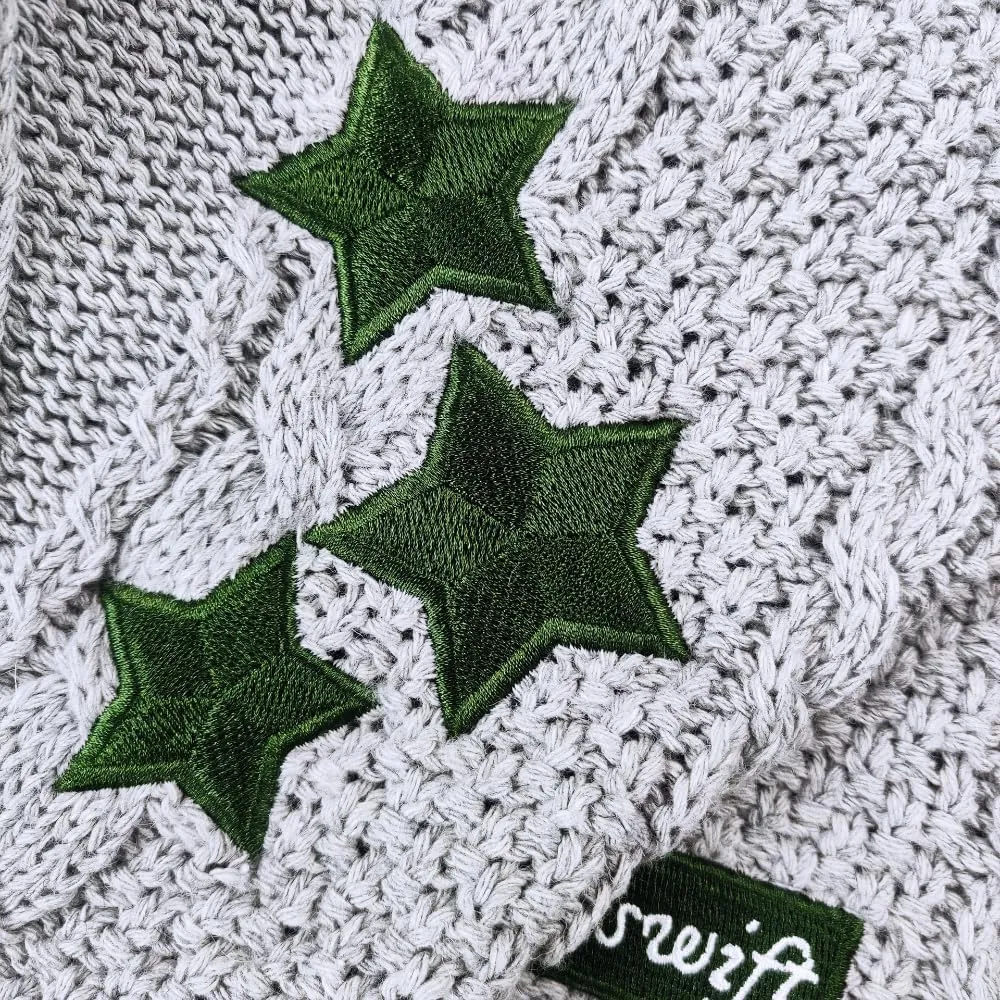 Women's Stars Print Oversized Solid Long Batwing Sleeve Casual Loose Cardigan Knit Open Front Sweater Coat
