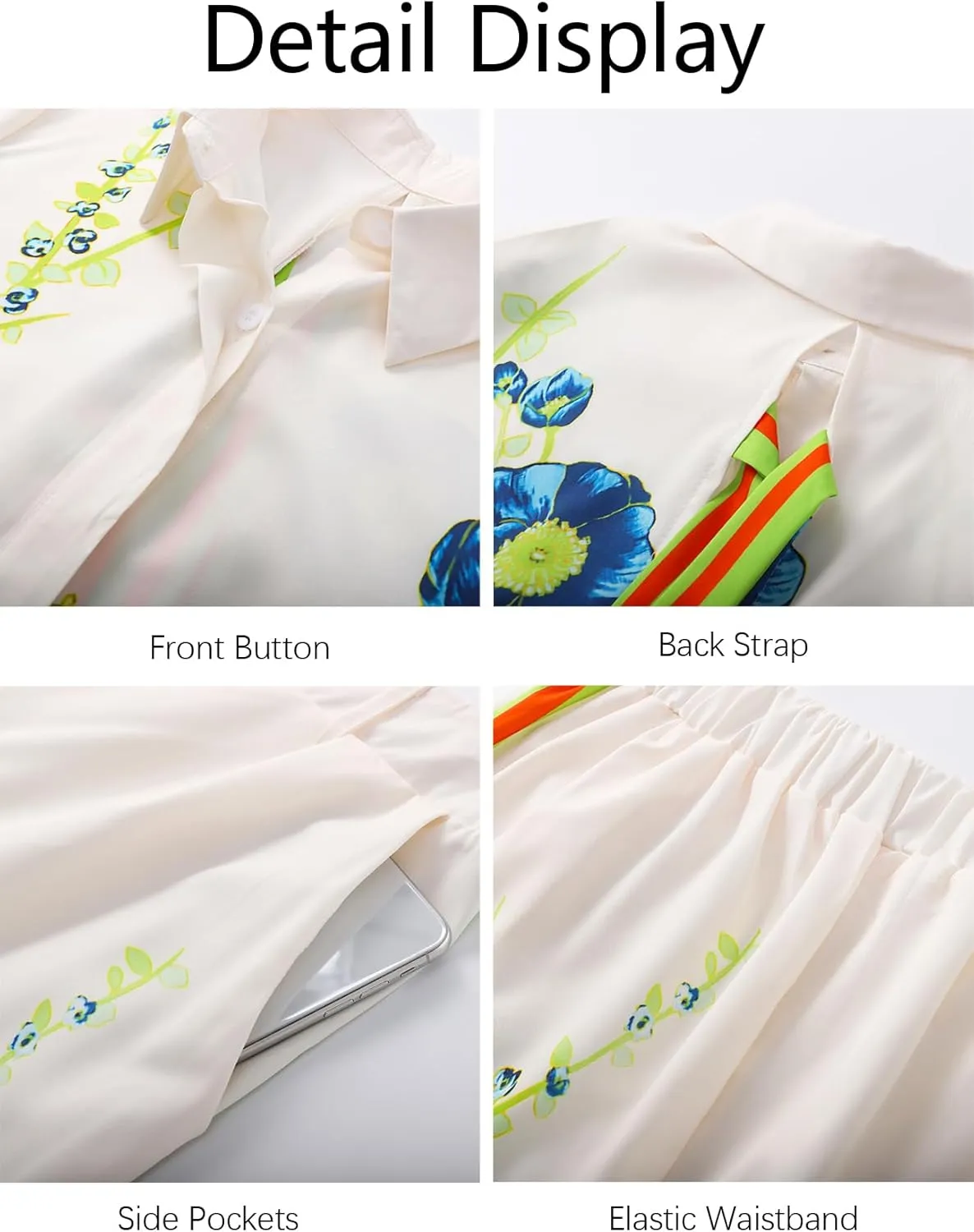 Womens Vintage Graffiti 2 Piece Long Sleeve Tops Pants Pajama Set Floral Fruit Print Beachwear Suit Boho Pjs Set