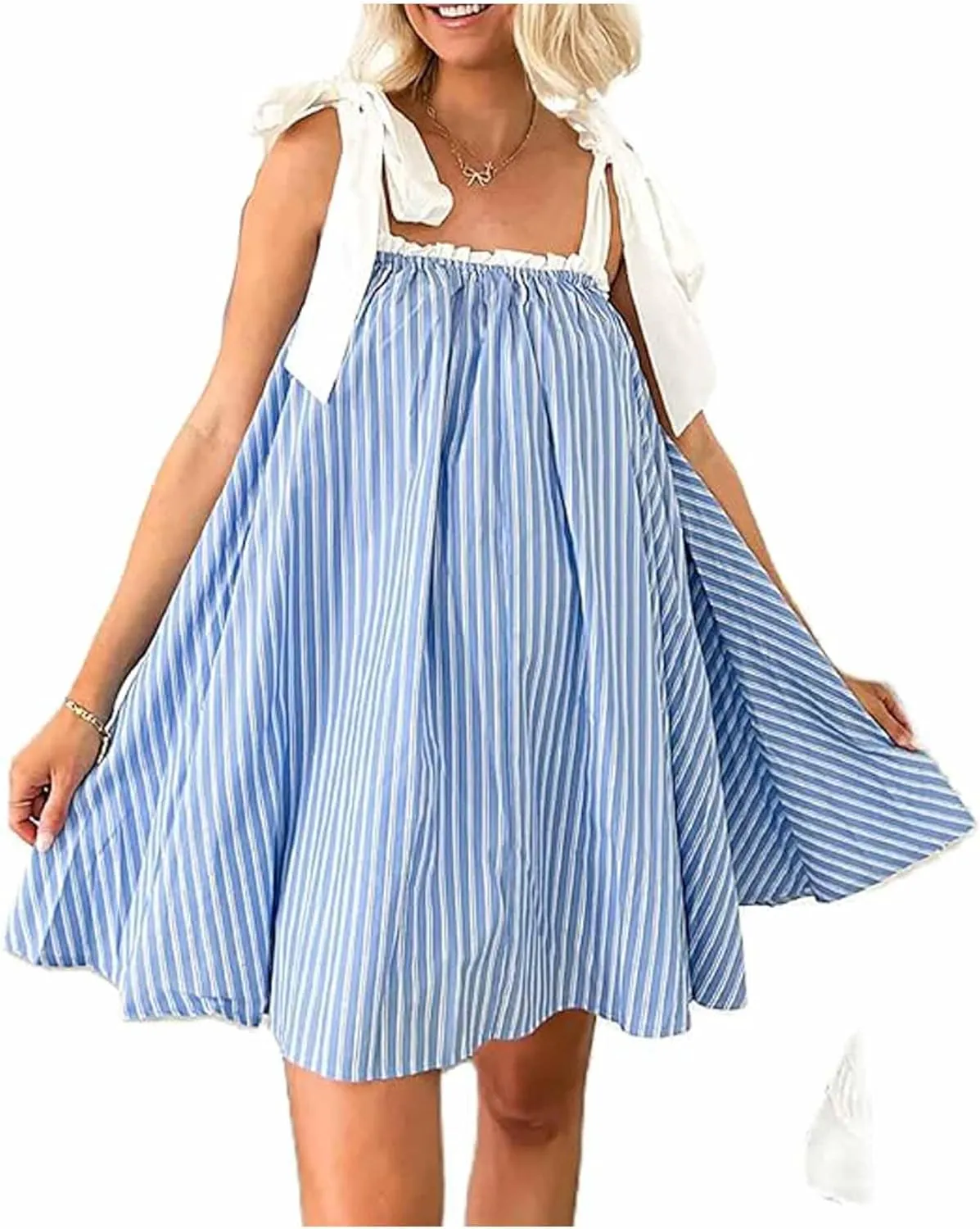 Women's Y2k Floral Print Mini Dress Spaghetti Straps Low Cut Ruffle A-Line Fairy Tie Backless Sundress