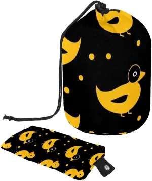 Yellow Mini Ducks Travel Cosmetic Bags Makeup Bag for Women, Foldable Drawstring Travel Cosmetic Bags, Portable Toiletry Bucket Bag