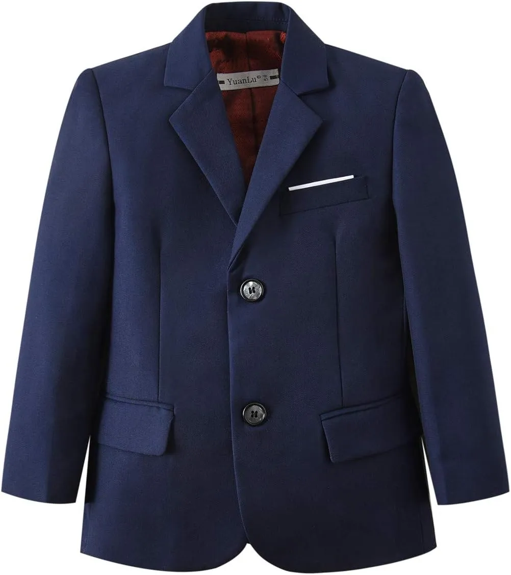 YuanLu Boys Suit Jacket Formal Dress Jacket Slim Fit Sport Coat for Kids