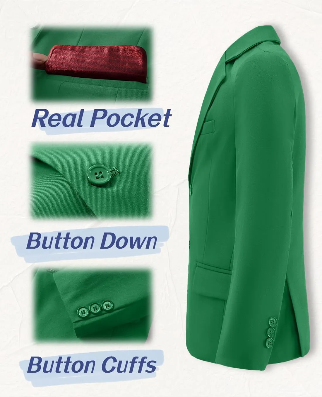 YuanLu Boys Suit Jacket Formal Dress Jacket Slim Fit Sport Coat for Kids